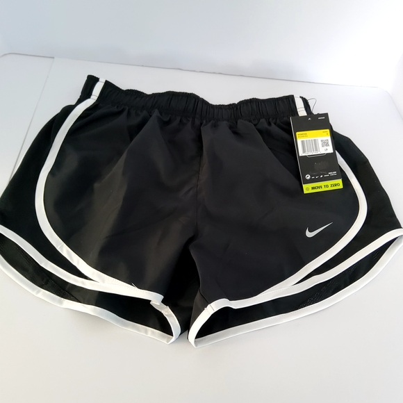 (NEW) Nike Womens Dri-Fit Running Shorts Black & White Mesh Sides Liner Size XS - Picture 3 of 7